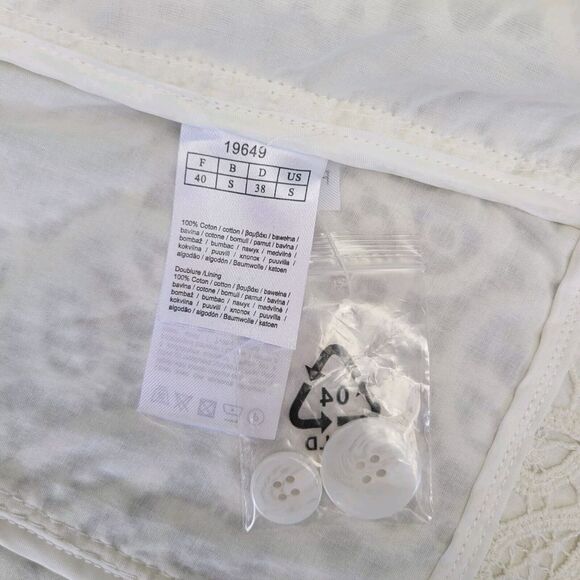 NWT Vintage 3 Suisses Collection Ivory Lace Blazer Jacket Cotton Small - Picture 5 of 8